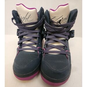 Jordan Flight Origin 3 Youth Sneakers Navy Pink Size 7Y Basketball Shoes